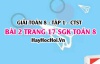 Giải bài 2 trang 17 Toán 8 Tập 1 SGK Chân trời sáng tạo